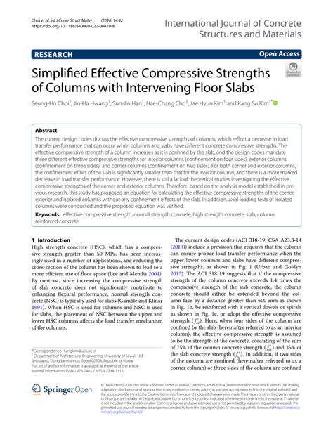 Simplified Effective Compressive Strengths of 